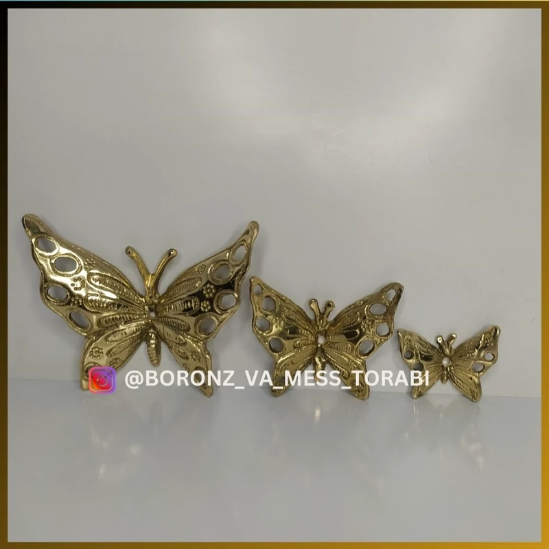 پروانه دیواری 3 تایی برنزی