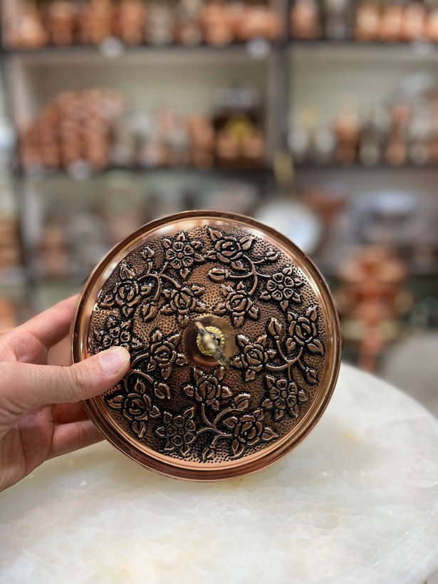 گز خوری مسی طرح گلبرگ بدون دسته