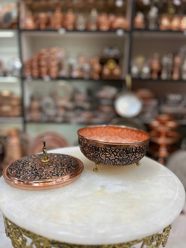 گز خوری مسی طرح گلبرگ بدون دسته