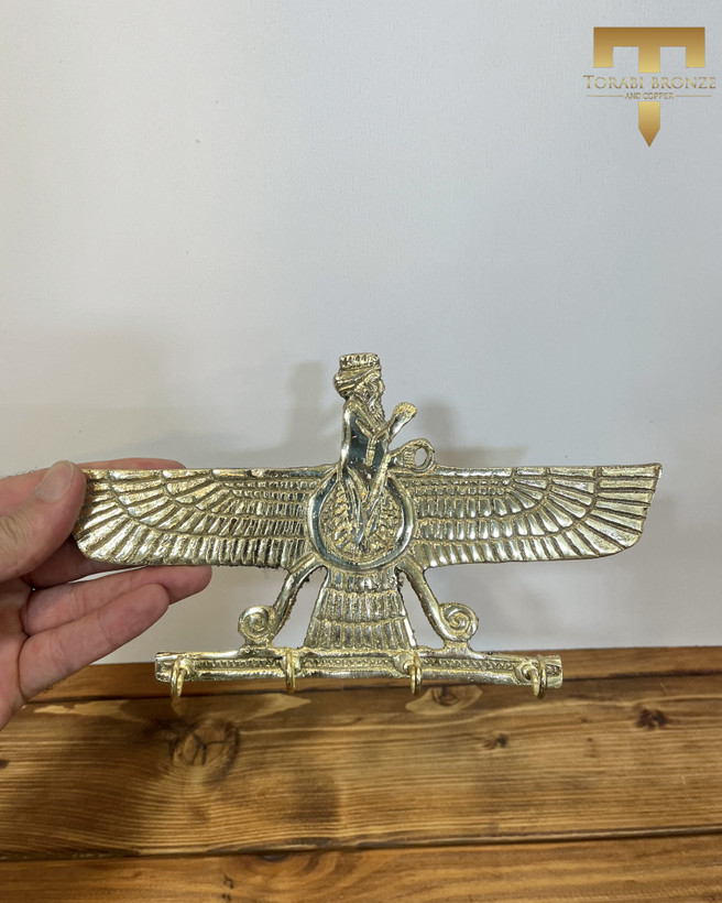 جاکلیدی برنزی طرح فروهر ۴ قلاب