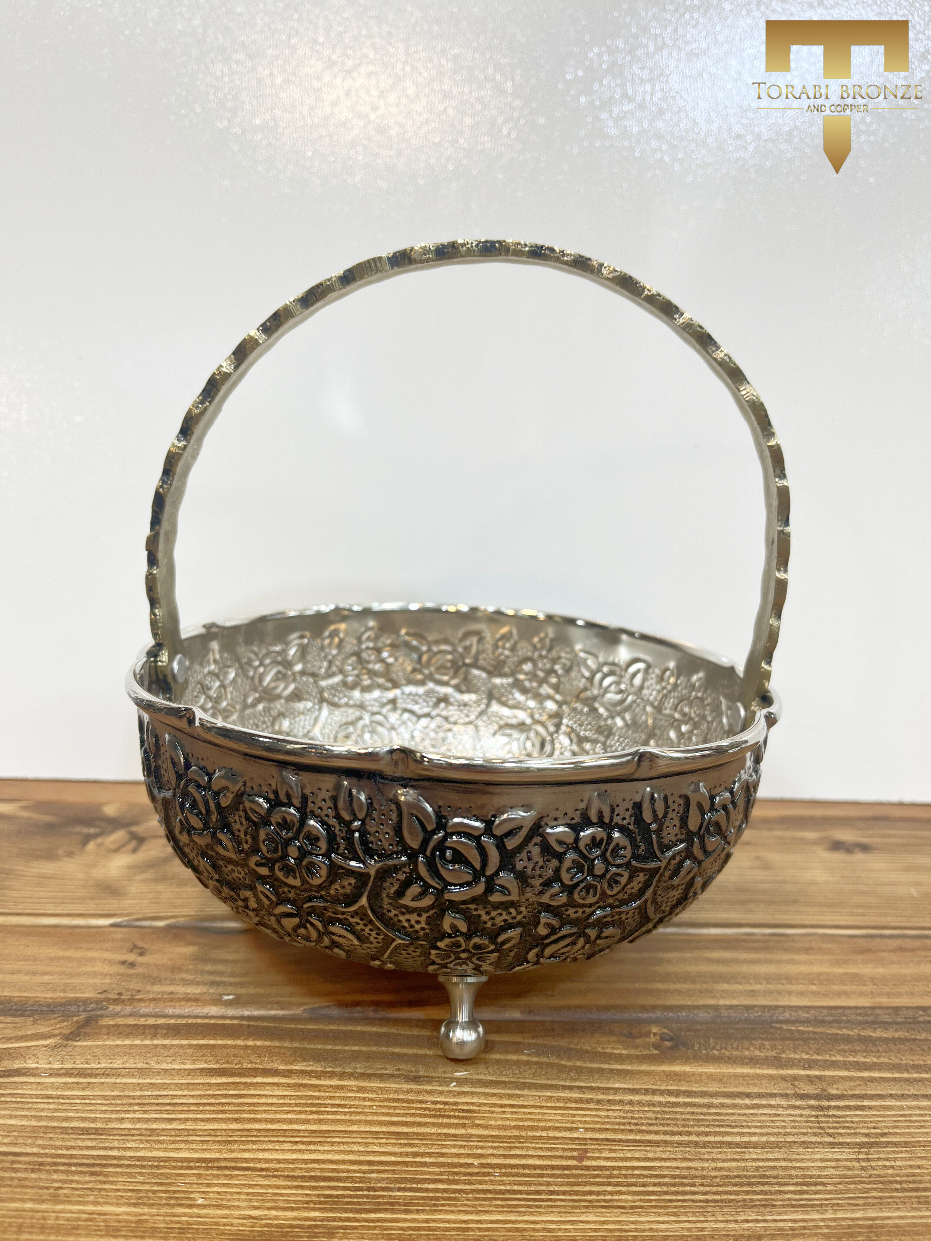 سبد مسی طرح گلبرگ کروم سایز کوچک