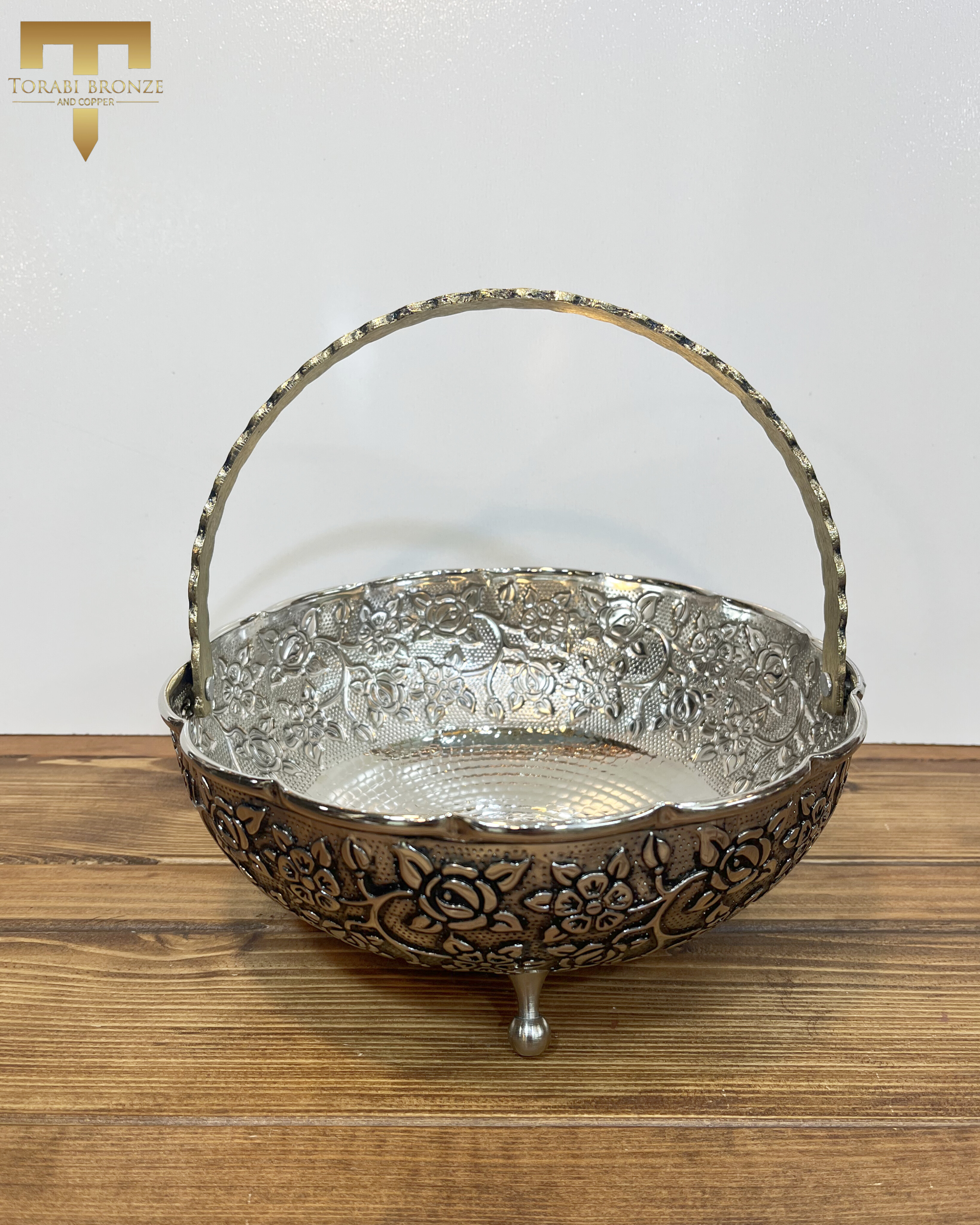 سبد مسی طرح گلبرگ کروم سایز متوسط