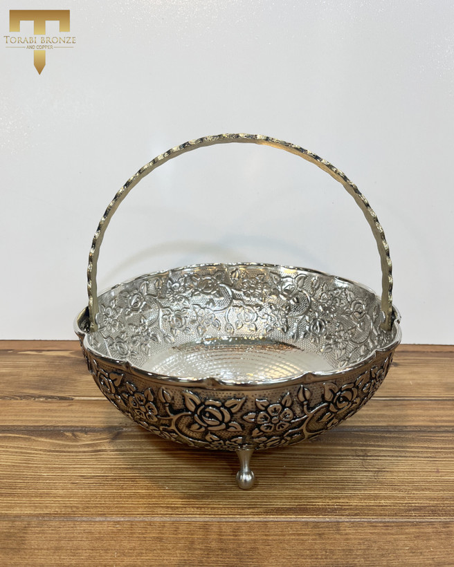سبد مسی طرح گلبرگ کروم سایز متوسط