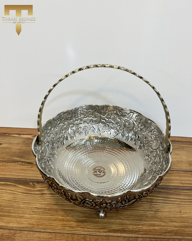 سبد مسی طرح گلبرگ کروم سایز متوسط